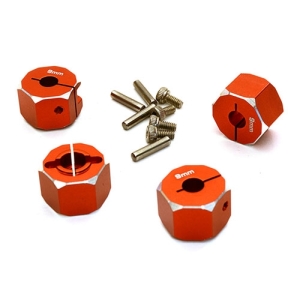 OBM-1375RED 12mm Hex Wheel (4) Hub 9mm Thick for 1/10 Traxxas, Axial, Tamiya, TC &amp; Drift (Red)