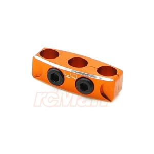 YA-0487OR Yeah Racing Aluminum Case 12-14 Gauge Wire Guard Clamp Type B Orange #