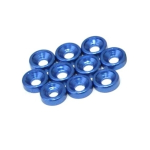 WSAL2396-3BL Aluminum Countersunk WasherM3.0,Argent,10 pcs (BLUE)