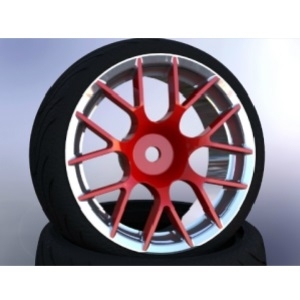 CR Model 1/10 Touring Drift Wheel Chrome Red (2) (#CHCR)