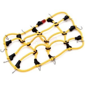 TRC/302308SY  Scale Accessories Elastic Luggage Net with Hooks 15x9cm for RC Crawler &amp; Truck Yellow