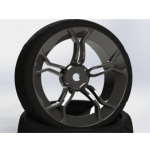 CR Model 1/10 Touring Drift Wheel Nature Black offset 3 (2) (#MPNK)