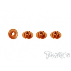 TA-127O 7075-T6 Light Weight large-contact Lo Profile Serrated M4 Wheel Nuts (4pcs)
