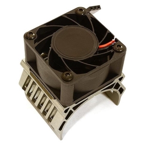 C28606GREY 42mm Motor Heatsink+40x40mm Cooling Fan 17k rpm for Traxxas 1/10 E-Maxx