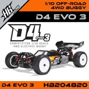 HB204820 1/10 4WD new Buggy the D4 evo3 (별도구매 바디.윙 무료증정 이벤트)