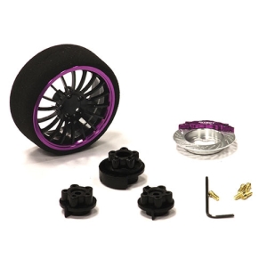 C23824PURPLEBLACK Evolution IX Steering Wheel Set for Most HPI, Futaba, Airtronics, Hitec &amp; KO