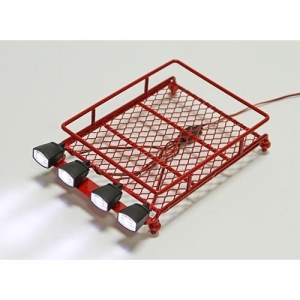 693000006-0 1/10 Roof Rack (Red) with Oval Spotlights