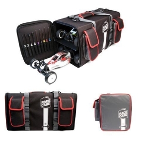 RCE2023X Racers Edge The Double Buggy RaceCase Hauler Bag in Racers Edge Red Trim With Two Drawers (1:10 전동버기용)