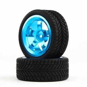 1/10 Aluminum 5-Spoke 12mm Hex Wheel (Blue) / IVI Tire 26mm (2pcs/bag)