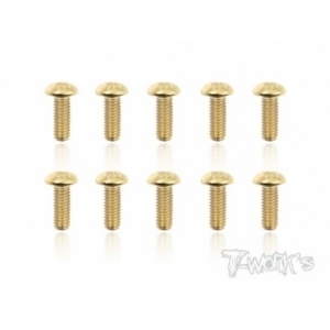 GSS-308B  3x8mm Gold Plated Button Head Screws（10pcs.)