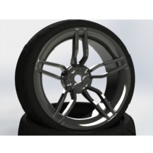 CR Model 1/10 Touring Drift Wheel Nature Black (2) (#2FNK)