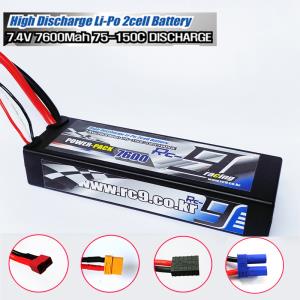 알씨구 배터리 리튬7600mAh 75-150C 7.4V(2S)RC9 BATTERY