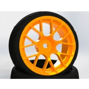 CR Model 1/10 Touring Drift Wheel Fluorescent Orange Offset 3 (2) (#CHO)