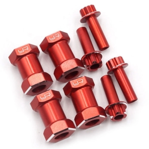 WA-024RD Aluminum Hex Adaptor 20mm Offset For 12mm Hex Wheels Red 4pcs