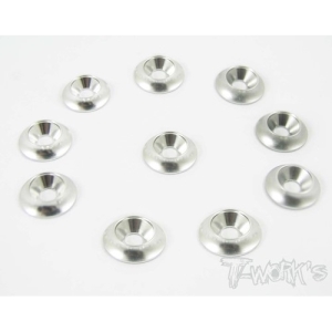 TA-005S Aluminum M3 Counter Large Diamete Washer (Silver) 10pcs. (#TA-005S)