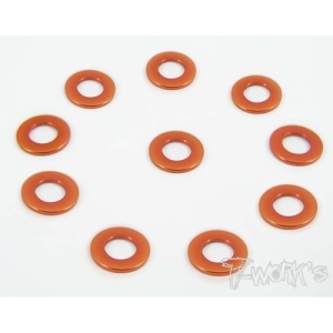 TA-006O Aluminum 3mm Bore Washer 0.5mm (Orange) 10pcs. (#TA-006O)