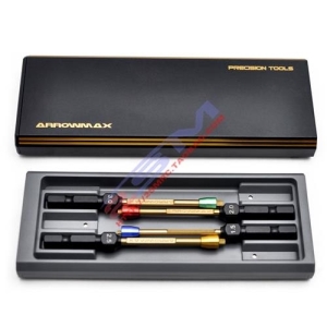 AM-502901 AM Power Tool Tip Set 4 Pieces With Alu Case Black Golden