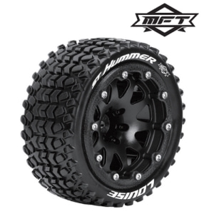 L-T3314SBM MFT 1/10 ST-HUMMER TRUCK TIRE SOFT / ARRMA GRANITE BEAD-LOCK BLACK RIM HEX 14mm / 본딩완료 /반대분