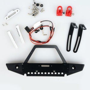 1:10 메탈 범퍼 Aluminum Alloy Front Bumper w/LED Light For SCX10 트라이얼 악세서리