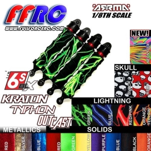 ARM618SKB [4개 한대분] ARRMA 8th Kraton/Notorious/Outcast/Talion/Typhon 6S Shock Boots - Skull Black