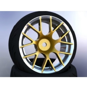CR Model 1/10 Touring Drift Wheel Chrome Gold (2) (#CHCG)