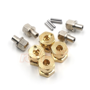 XS-SCX230095 Xtra Speed Brass 15mm Offset Hex Adaptor 4 pcs For 12mm Hex Wheels