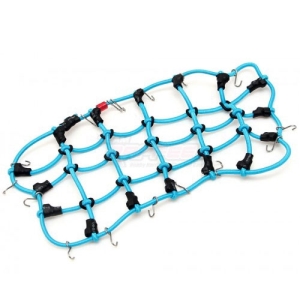 TRC/302308LB Scale Accessories Elastic Luggage Net with Hooks 20x12cm for RC Crawler &amp; Truck Blue