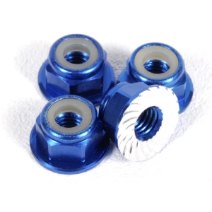 AXA1046 Axial Wheel Nut M4 Serrated Blue (4)