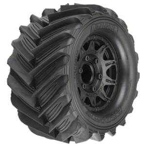 10196-10 1/10 Demolisher Front/Rear 2.8&quot; MT Tires Mounted 12mm Blk Raid (2)