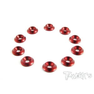 TA-005R Aluminum M3 Counter Large Diamete Washer (Red) 10pcs. (#TA-005R)