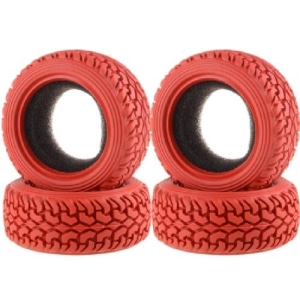 DTOW03012C  (4PC, 한대분) 1/10 On Road Rubber Pull Tyres 4pcs/set (Red)