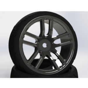 CR Model 1/10 Touring Drift Wheel Nature Black (2) (#GTNK)