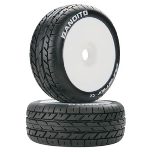 DTXC3638 Duratrax Bandito 1/8 Buggy Tire C2 Mounted White (2) (Soft Compound)