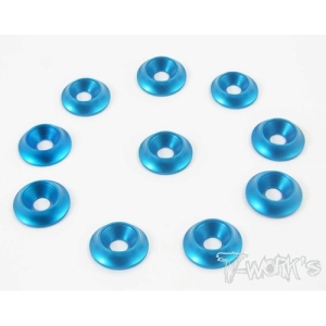 TA-005TB Aluminum M3 Counter Large Diamete Washer ( Tamiya Blue ) 10pcs. (#TA-005TB)