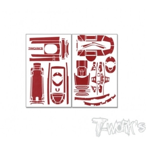 TS-066MR Red Metal Chrome Radio Skin Sticker ( For Futaba T10PX )