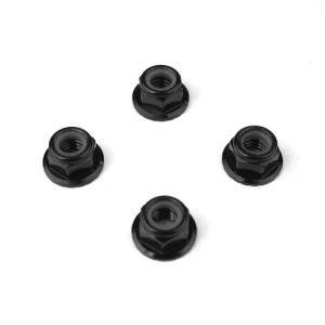 TKR1215 M5 Locknuts (aluminum flanged serrated black 4pcs)