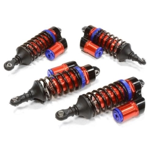 C26072RED Billet Machined Piggyback Shock (4) for Traxxas 1/10 Scale Summit 4WD