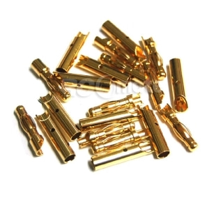 SJ-R8097 4mm Gold Connector 10Pairs (with ￠5 Shrink Tube) 4mm 골드커넥터 10쌍 (수축포포함)