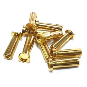 UP-AM1007-1 Low Profile 5mm Gold Battery Bullets (10)