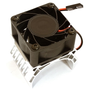C28604SILVER  42mm Motor Heatsink+40x40mm Cooling Fan 17k rpm for 1/10 Summit &amp; E-Revo (Silver)