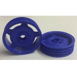 TA54680 2WD Buggy Front Star-Dish Wheels (Blue)