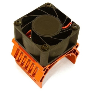 C28606ORANGE 42mm Motor Heatsink+40x40mm Cooling Fan 17k rpm for Traxxas 1/10 E-Maxx