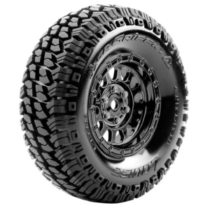 L-T3344VBC CR-GRIFFIN CLASS1 1/10 Scale 1.9 Crawler Tires Super Soft Compound / Black Chrome Spoke Rim Inserts (2) (반대분) (1/10락크라울링 타이어)