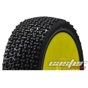 CR5-003-A24PY 1/8 Buggy Racing Tires XX Soft-A24 Pre-glued with Yellow Wheels 울트라 수퍼소프트 / 반대분 입니다.