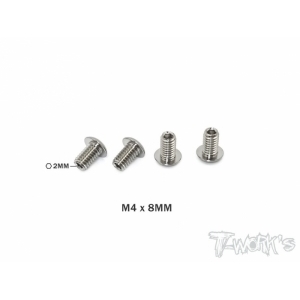 TP-087-A 4x8mm 64 Titanium Down Stop Screws 4pcs. (#TP-087-A)