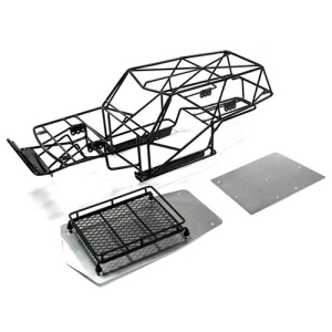 C25668SILVERBLACKV2 Realistic T2 Steel Roll Cage Body w/ Luggage Tray for Axial Wraith 2.2