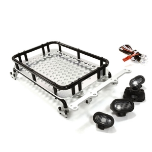 [50%특가]C26611BLACK Realistic 1/10 Scale Alloy Luggage Tray 154x98x33mm with 4 LED Spot Light Set