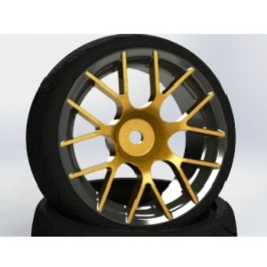 CR Model 1/10 Touring Drift Wheel Nature Black Gold (2) (#CHNKG)