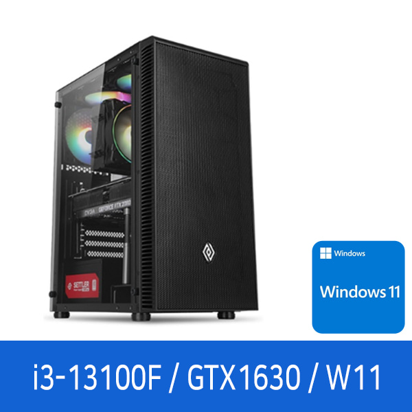 AID 인텔 i3-13100F_16G 500G GTX 1630 WIN11 게이밍 컴퓨터 본체 조립 PC