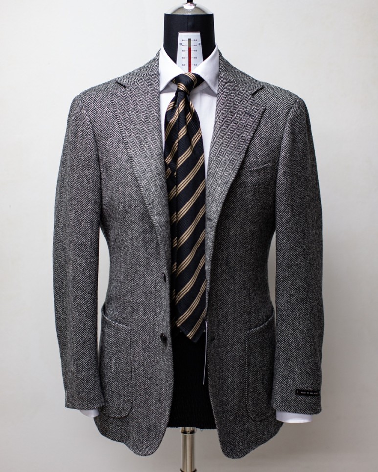 20FW Abrahammoon Herringbone Tweed JACKET GreyLamarche Napoli라마르쉐나폴리